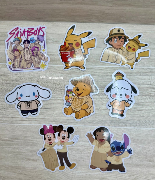 Cute Character in Barong Tagalog , Fan Art , 3-inch , Waterproof Vinyl Stickers