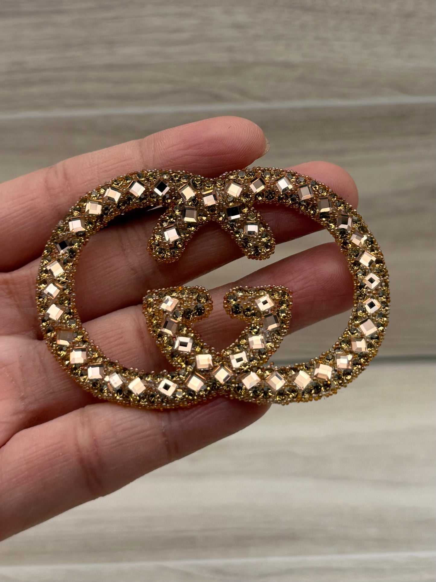 Rhinestone Logo-Style Iron-On Patch | 2.5”–3” Approx. | Choose Your Design | Sparkly Appliqué | Sold Individually