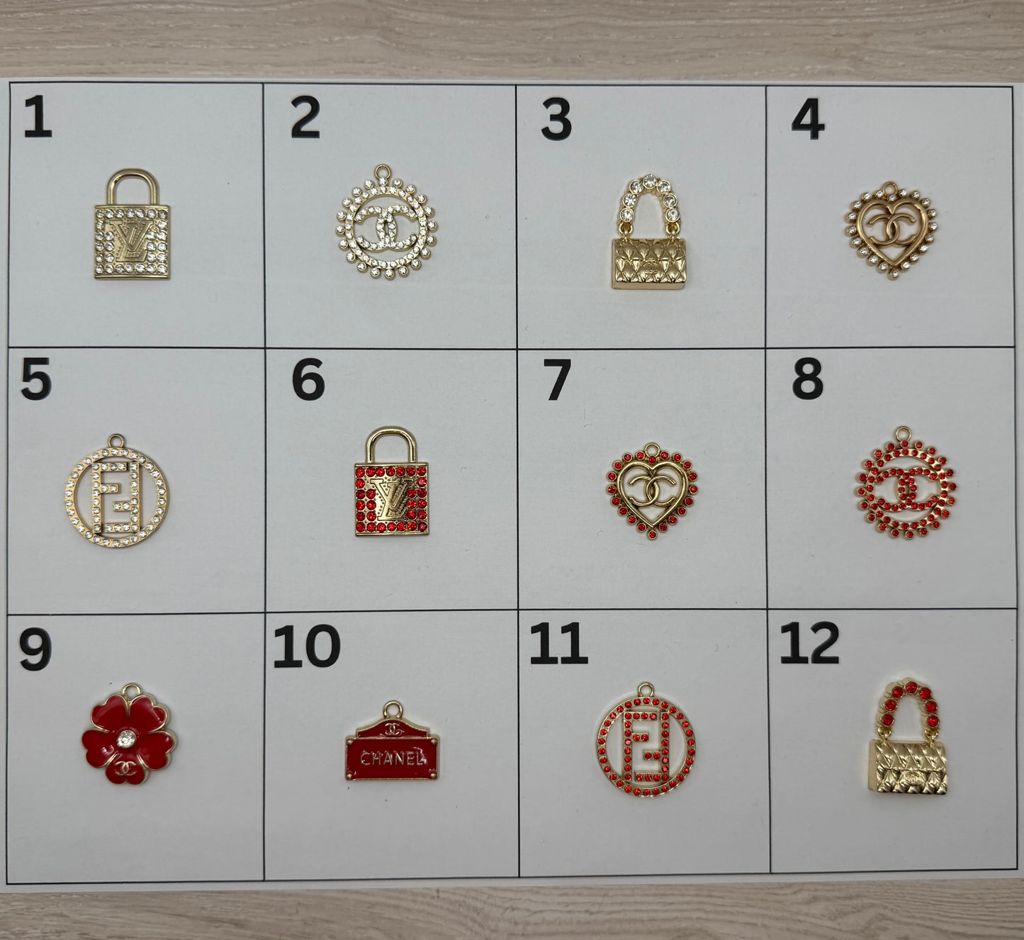 Red & Gold Pendant Charm | Choose Your Style | DIY Jewelry, Keychains & Accessories (Sold Individually)\