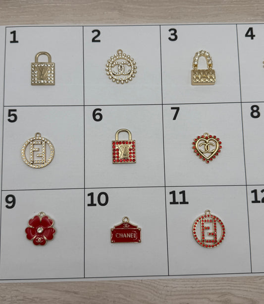 Red & Gold Pendant Charm | Choose Your Style | DIY Jewelry, Keychains & Accessories (Sold Individually)\