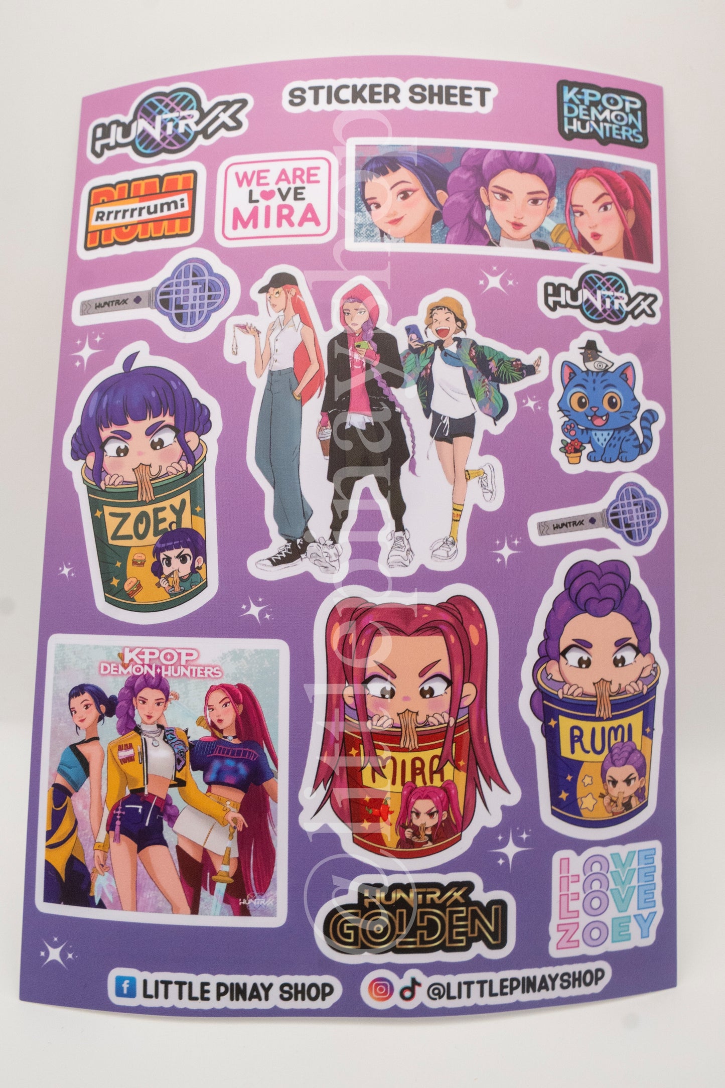 β¨ Kpop Demon Hunters β Waterproof Vinyl PVC Sticker Sheets (5.2β W Γ 7.5β H)