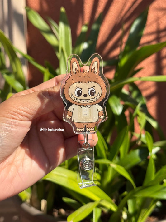 Pinoy Labuu in Barong Tagalog ID Badge Reel ( Alligator Clip )