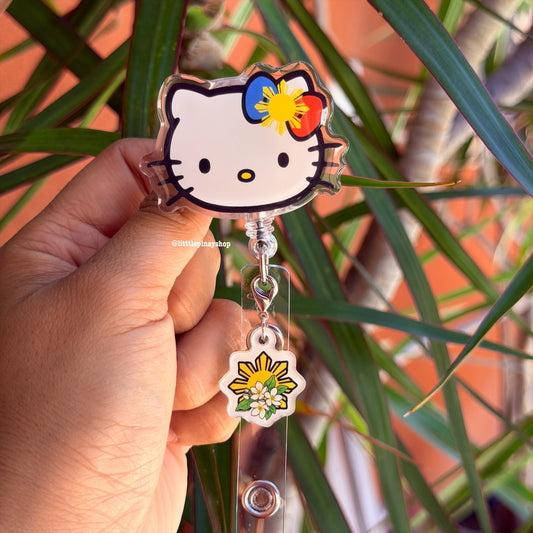 Pinay Kitty ID Badge Reel ( Alligator Clip )