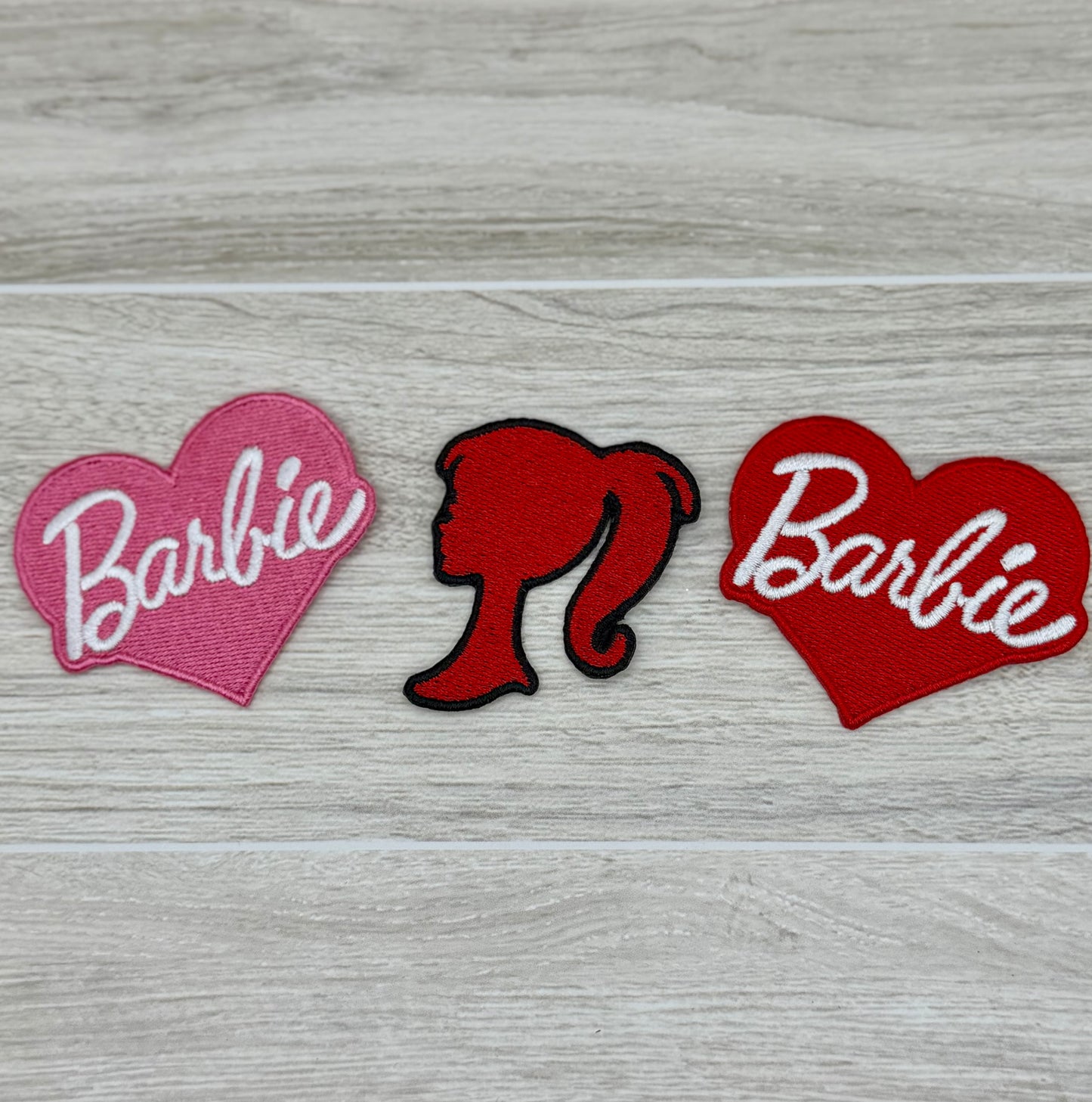 Barbie Heart & Silhouette Iron-On Patch Set | 3-Piece