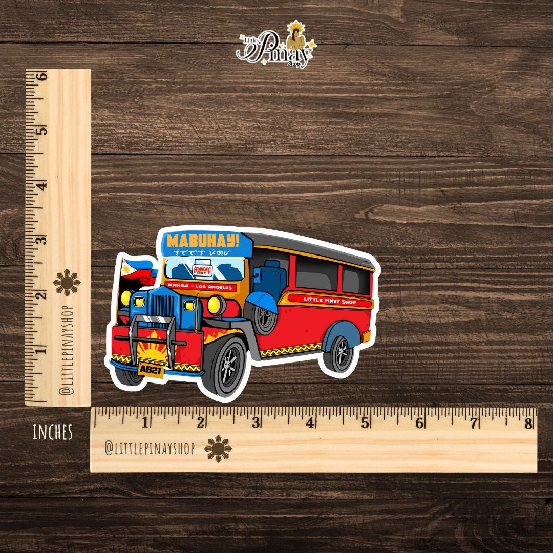 Manila to LA Jeepney β Custom Sticker