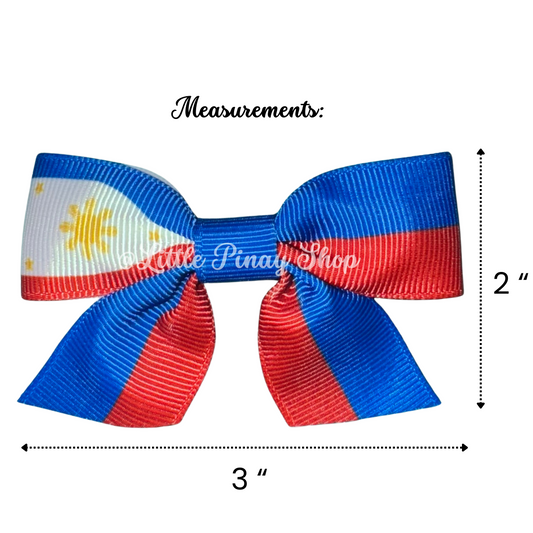 Filipina Pride Hair Clip Bows (Set of 2) | Filipino Flag Bows for Kids & Youth