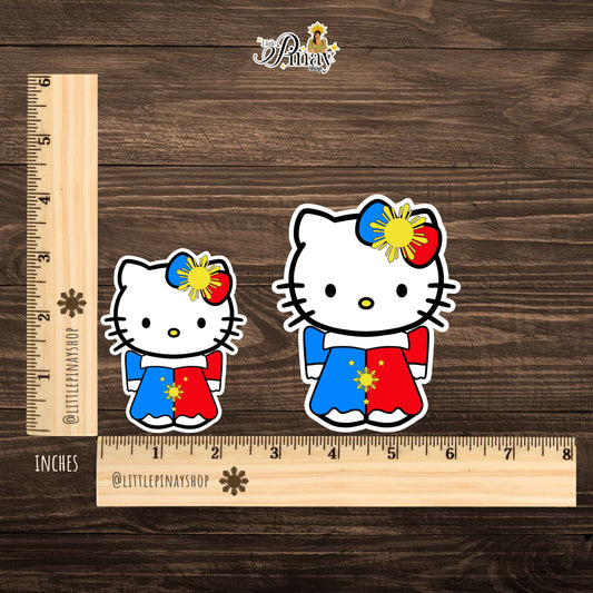 Filipiniana Kitty Sticker – Pinay Pride Edition 🇵🇭