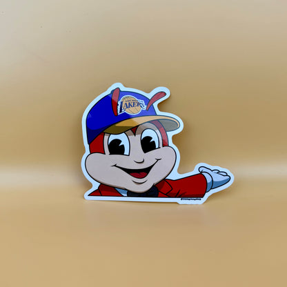 Filipino Jollibee Inspired Car Decal 🇵🇭 | Peeker Sticker | Sports Team Edition | Waterproof UV Vinyl | 4” Wide