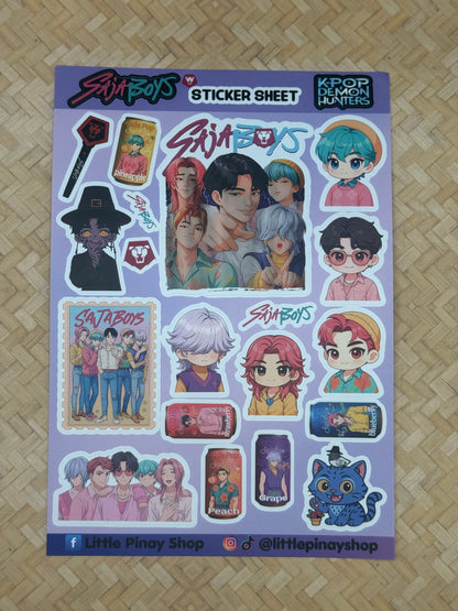✨ Kpop Demon Hunters – Waterproof Vinyl PVC Sticker Sheets (5.2” W × 7.5” H)