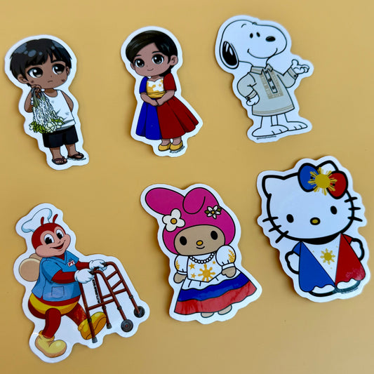Filipino Culture Vinyl Stickers 🇵🇭 | Waterproof UV Laminated | Choose Any 1, 3, or 5 Stickers | 3” Cute Filipino Designs