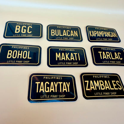 Filipino License Plate Sticker 3-Inch | Waterproof Vinyl Car Decals