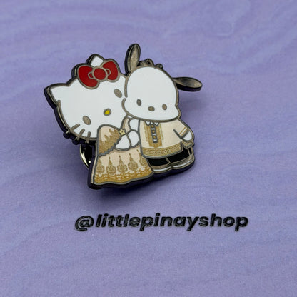 Hello Kitty & Pochacco Filipino Barong & Filipiniana Hard Enamel Pin