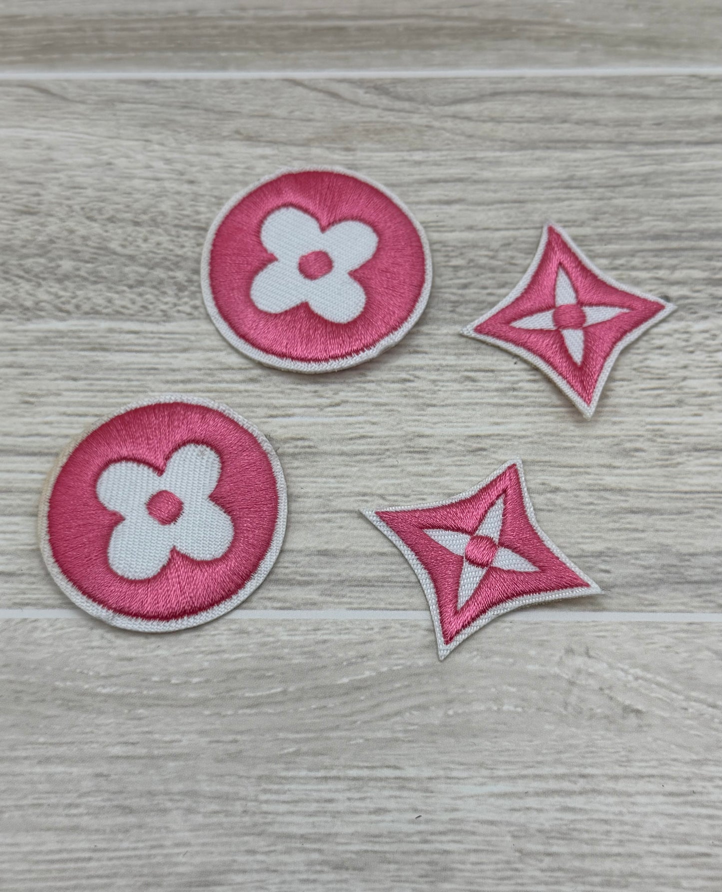 Pink Designer-Inspired Monogram Iron-On Patch Set ( 4pcs )