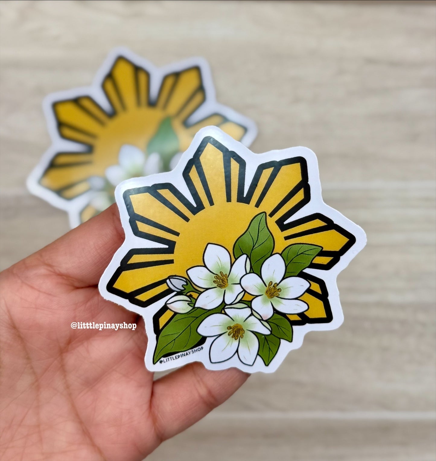 Filipino Sun Sampaguita Sticker | Waterproof Vinyl Stickers Decal