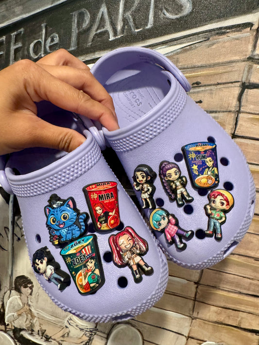 K-Pop Demon Hunters Croc Charms Set • Ramen Cup Charms • Trendy Character Jibbitz Pack for Crocs