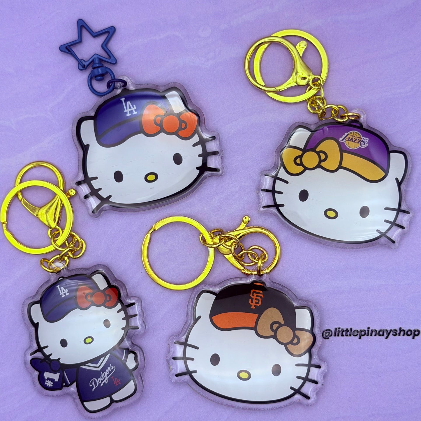 Sports Kitty Double Sided Acrylic Keychain