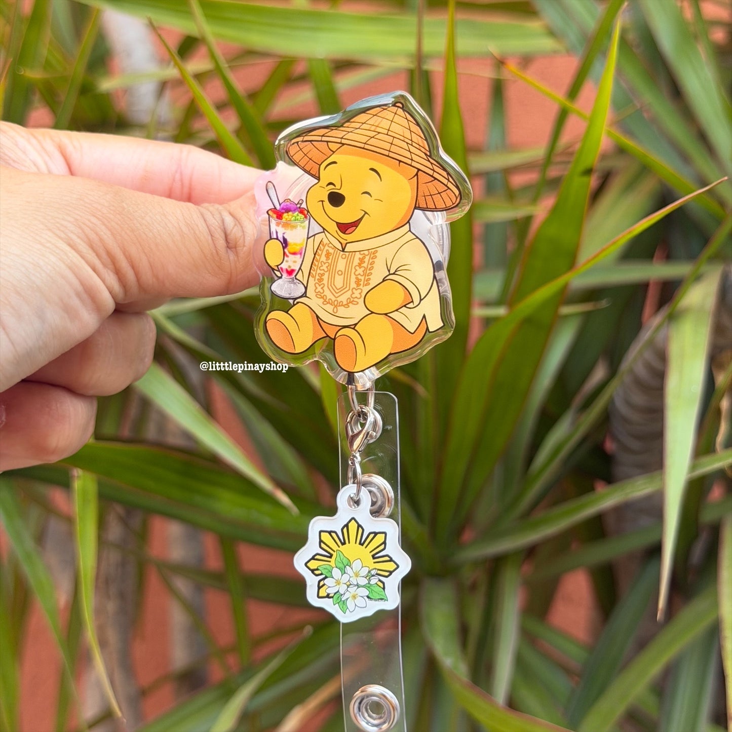 Barong Pooh Bear lD Badge Reel 🇵🇭 ( Alligator Clip )