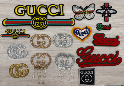 GG Inspired Iron-On Patch | Choose Your Design | Embroidered & Rhinestone Appliqué | Sold Individually