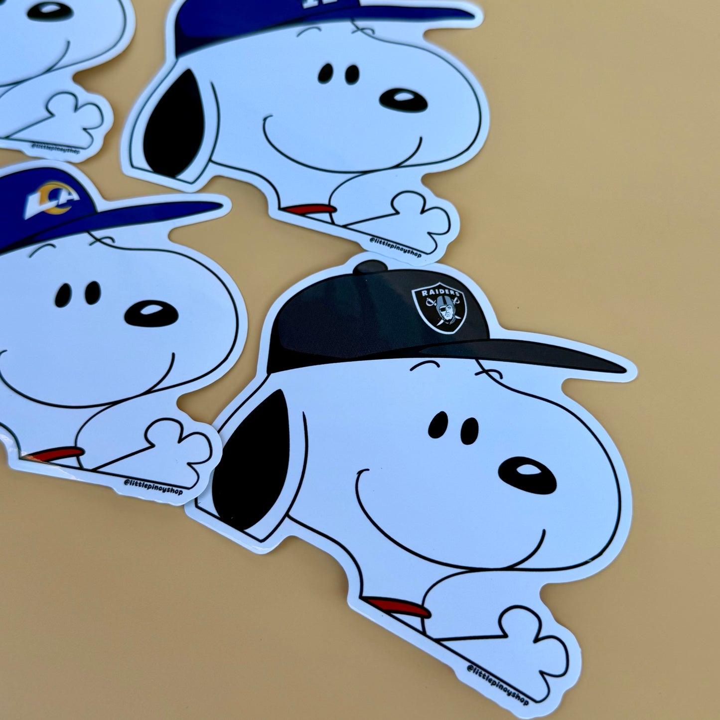 Snoopy Sports Team Stickers ⚡🏀⚾🏈 | Waterproof UV Vinyl | 4” Wide