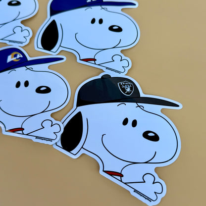 Snoopy Sports Team Stickers ⚡🏀⚾🏈 | Waterproof UV Vinyl | 4” Wide