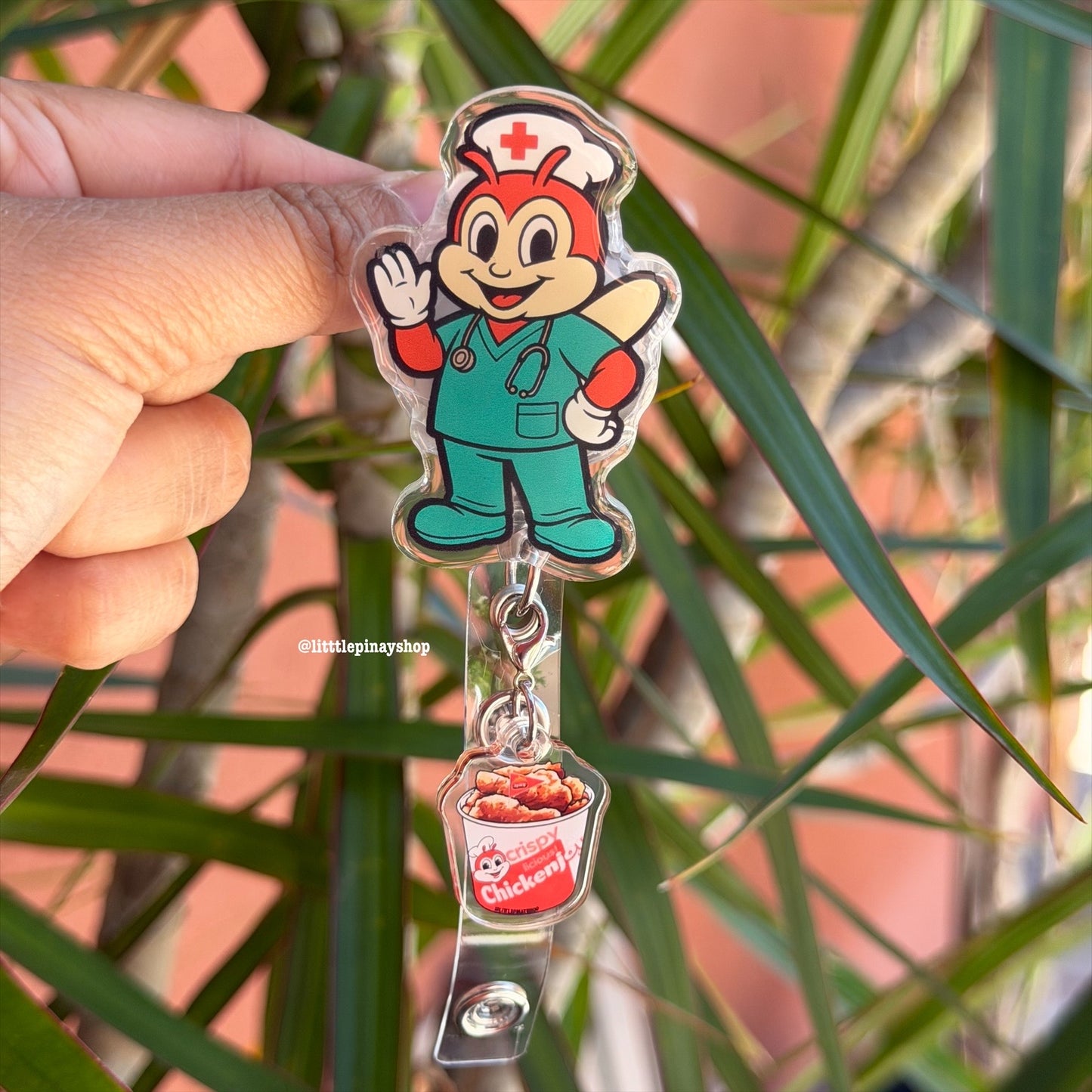 Jolli-Nurse , PT , Postal Worker Inspired , ID Badge Reel ( Alligator Clip )