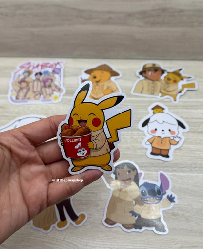 Cute Character in Barong Tagalog , Fan Art , 3-inch , Waterproof Vinyl Stickers