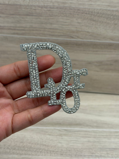 Rhinestone Logo-Style Iron-On Patch | 2.5”–3” Approx. | Choose Your Design | Sparkly Appliqué | Sold Individually