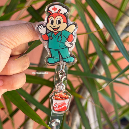 Jolli-Nurse , PT , Postal Worker Inspired , ID Badge Reel ( Alligator Clip )