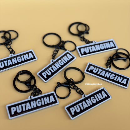 Putangina Keychain | Filipino Slang Keychain | Funny Tagalog Gift | 2.5” Double-Sided Epoxy Charm | Pinoy Humor Gift