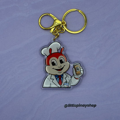 Jollibee Inspired Career Acrylic Keychain | Nurse, Teacher, Dentist, Pharmacist, Lab Tech, Military, Navy & Flight Attendant Gift, Bag Charm