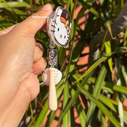 Hello Kitty SF Giants Baseball ID Badge Reel ( Alligator Clip )