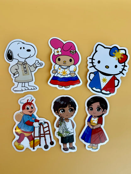 Filipino Culture Vinyl Stickers 🇵🇭 | Waterproof UV Laminated | Choose Any 1, 3, or 5 Stickers | 3” Cute Filipino Designs