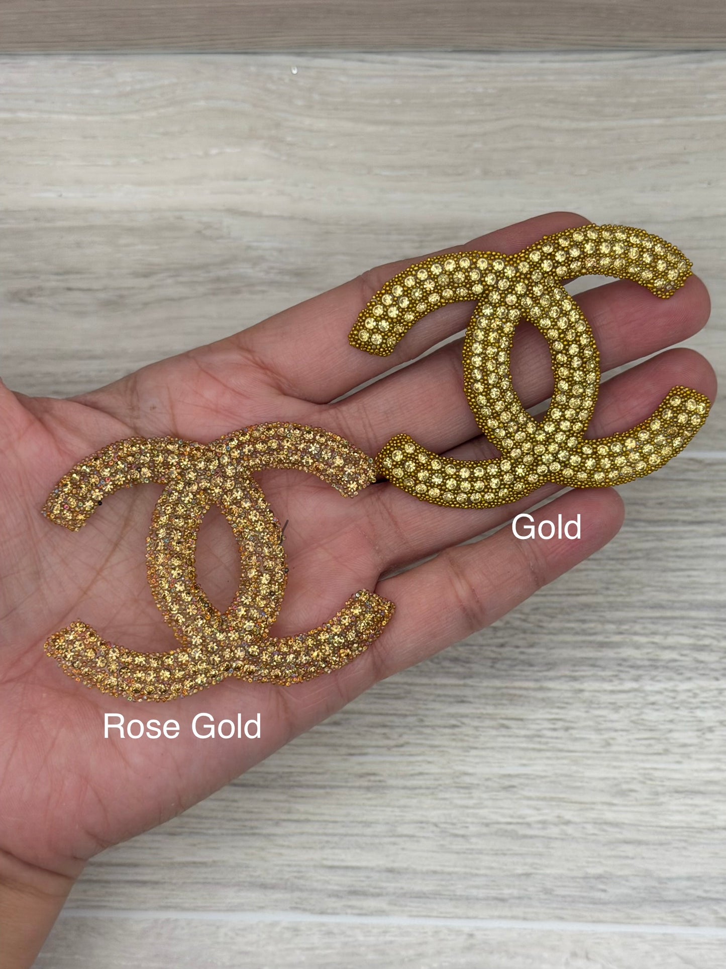 Rhinestone Logo-Style Iron-On Patch | 2.5”–3” Approx. | Choose Your Design | Sparkly Appliqué | Sold Individually