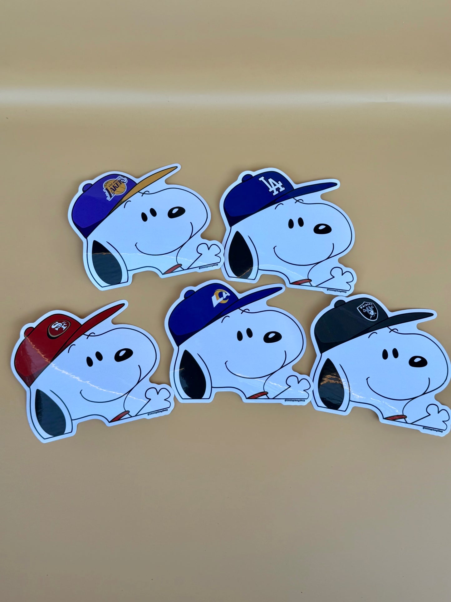Snoopy Sports Team Stickers ⚡🏀⚾🏈 | Waterproof UV Vinyl | 4” Wide