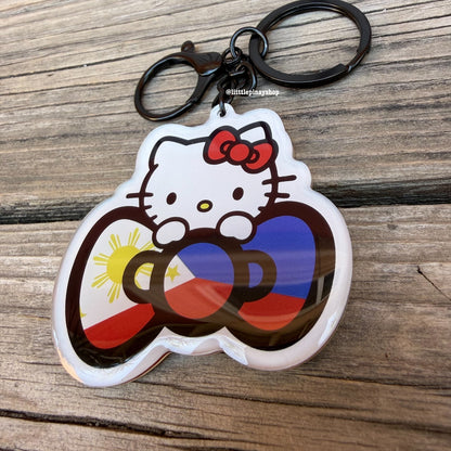 Kitty Ph Flag Bow Acrylic Keychain , Bag Charm