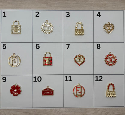 Red & Gold Pendant Charm | Choose Your Style | DIY Jewelry, Keychains & Accessories (Sold Individually)\