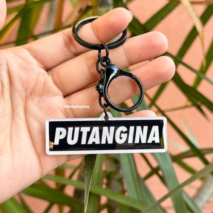 Putangina Keychain | Filipino Slang Keychain | Funny Tagalog Gift | 2.5” Double-Sided Epoxy Charm | Pinoy Humor Gift