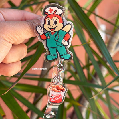 Jolli-Nurse , PT , Postal Worker Inspired , ID Badge Reel ( Alligator Clip )