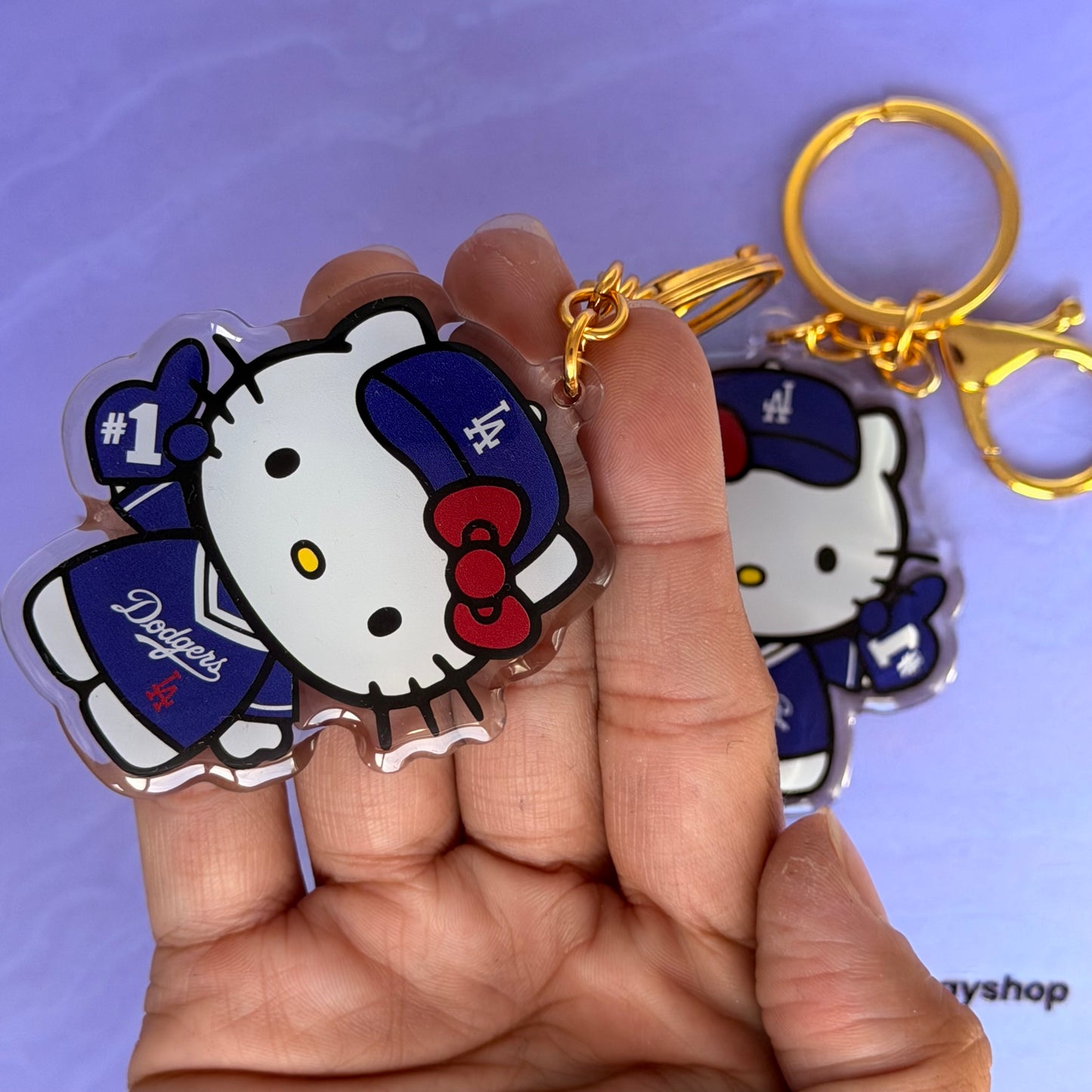 Sports Kitty Double Sided Acrylic Keychain