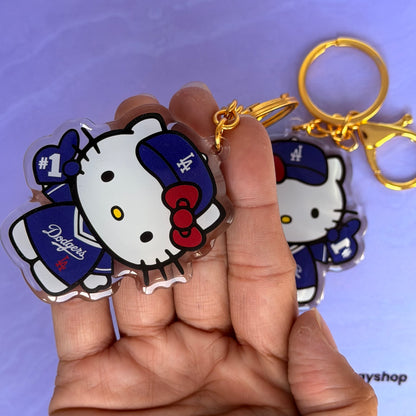 Sports Kitty Double Sided Acrylic Keychain