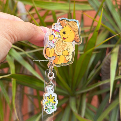 Barong Pooh Bear lD Badge Reel 🇵🇭 ( Alligator Clip )