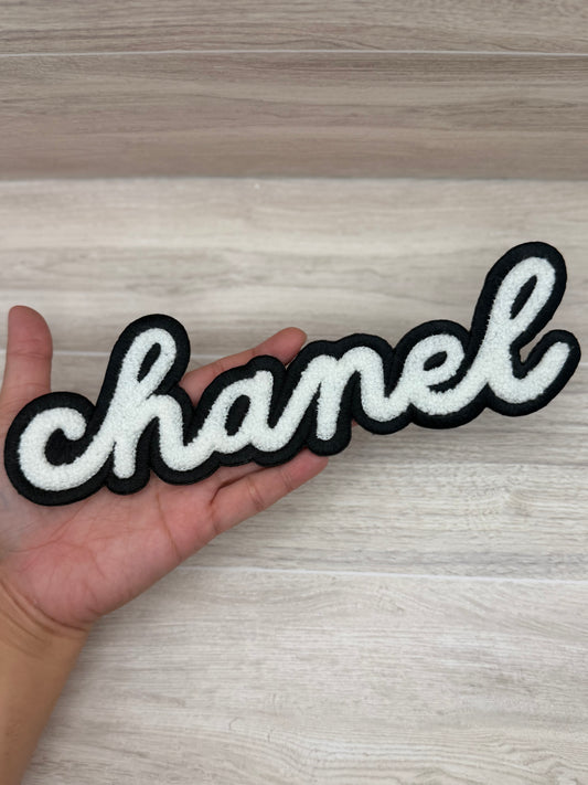 Large CC Chenille Script Iron On Patch