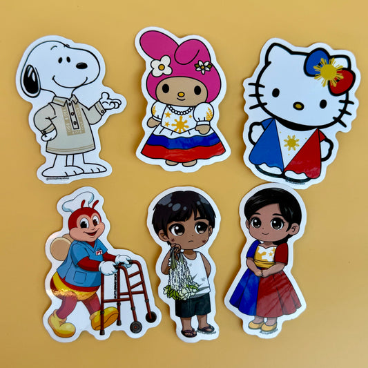 Filipino Culture Vinyl Stickers 🇵🇭 | Waterproof UV Laminated | Choose Any 1, 3, or 5 Stickers | 3” Cute Filipino Designs