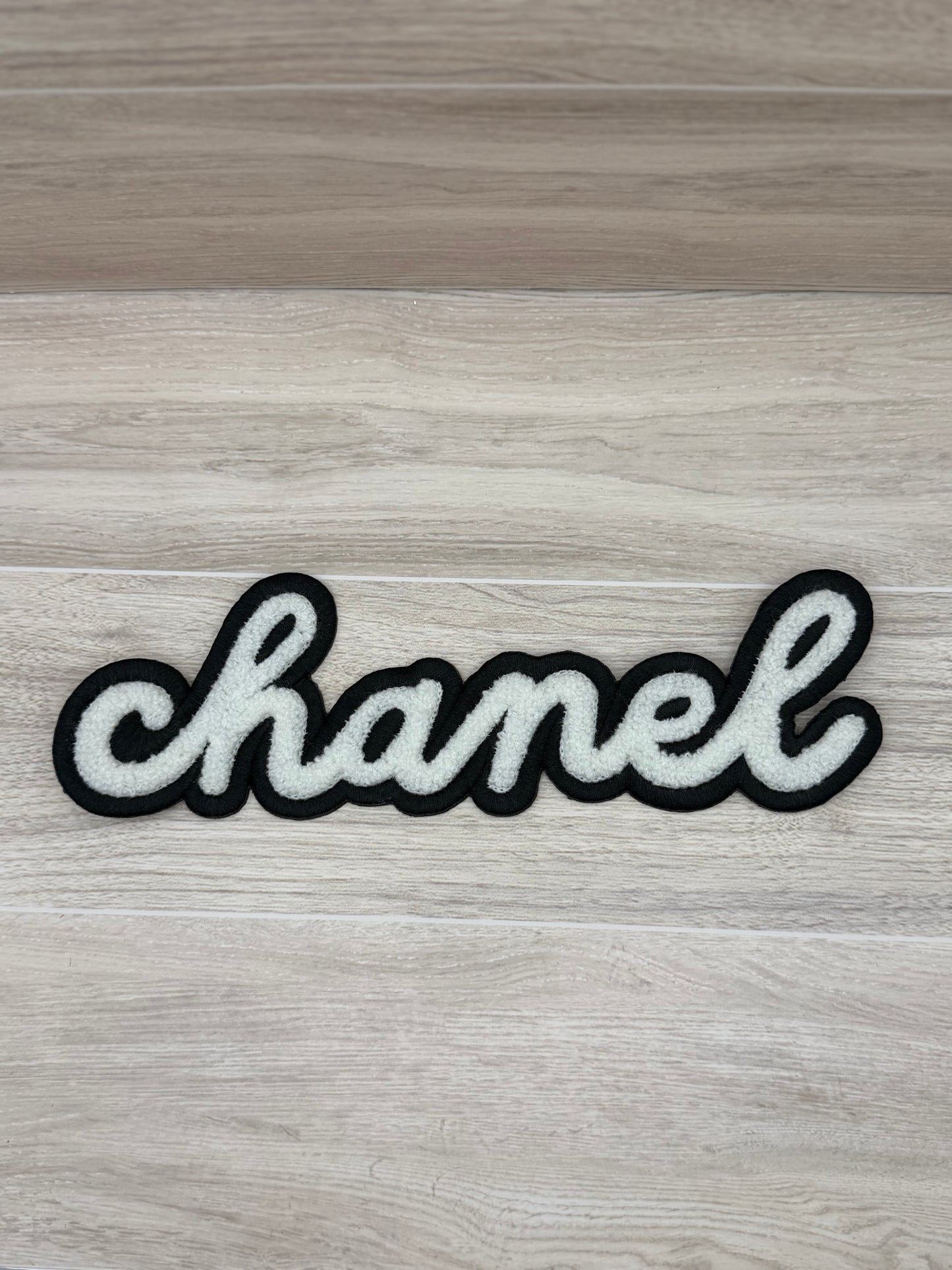 Large CC Chenille Script Iron On Patch