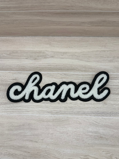 Large CC Chenille Script Iron On Patch