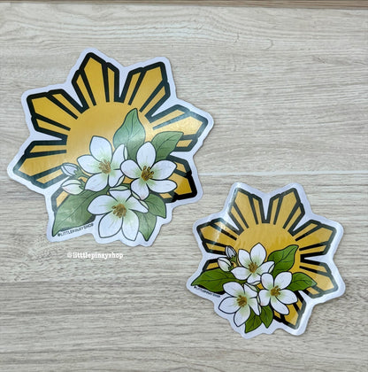 Filipino Sun Sampaguita Sticker | Waterproof Vinyl Stickers Decal
