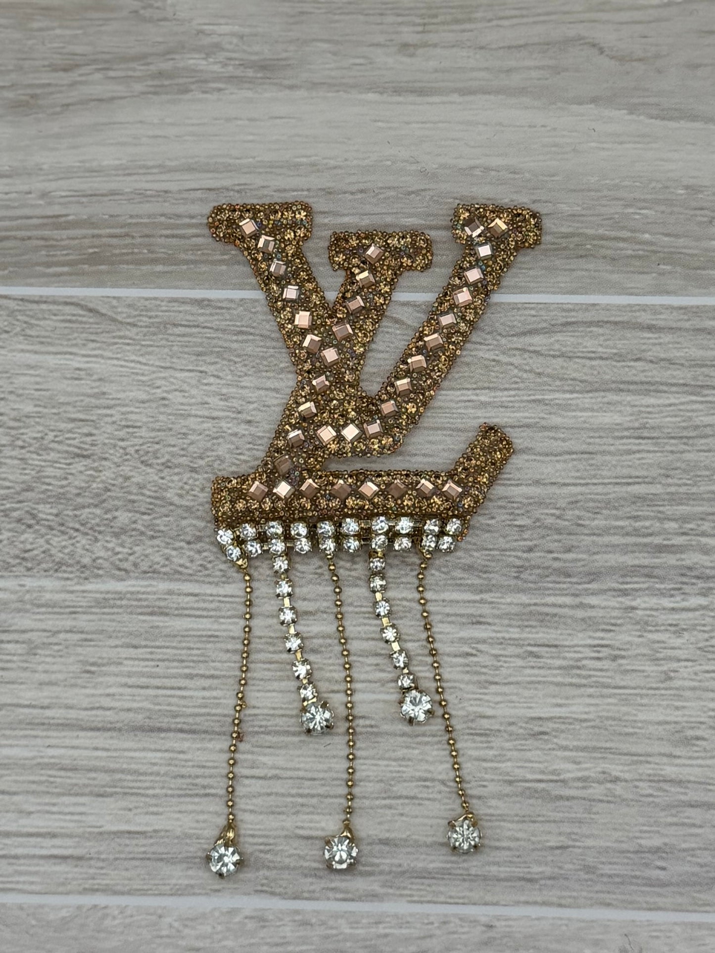 Rhinestone Logo-Style Iron-On Patch | 2.5”–3” Approx. | Choose Your Design | Sparkly Appliqué | Sold Individually