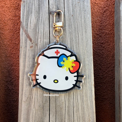 Filipino Nurse Kitty Inspired Acrylic Keychain Cute | Bag Accessory