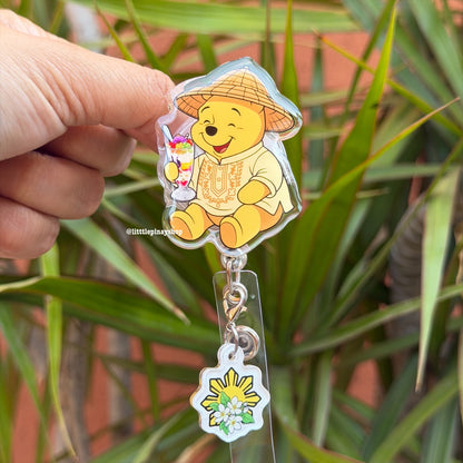 Barong Pooh Bear lD Badge Reel 🇵🇭 ( Alligator Clip )