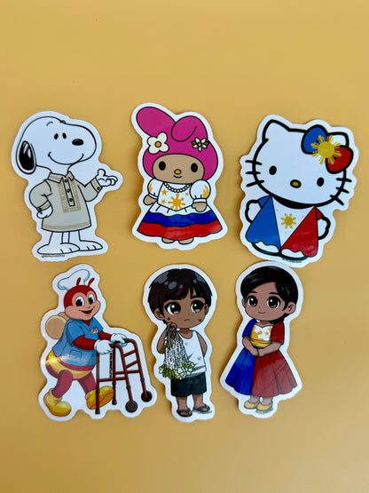 Filipino Culture Vinyl Stickers 🇵🇭 | Waterproof UV Laminated | Choose Any 1, 3, or 5 Stickers | 3” Cute Filipino Designs